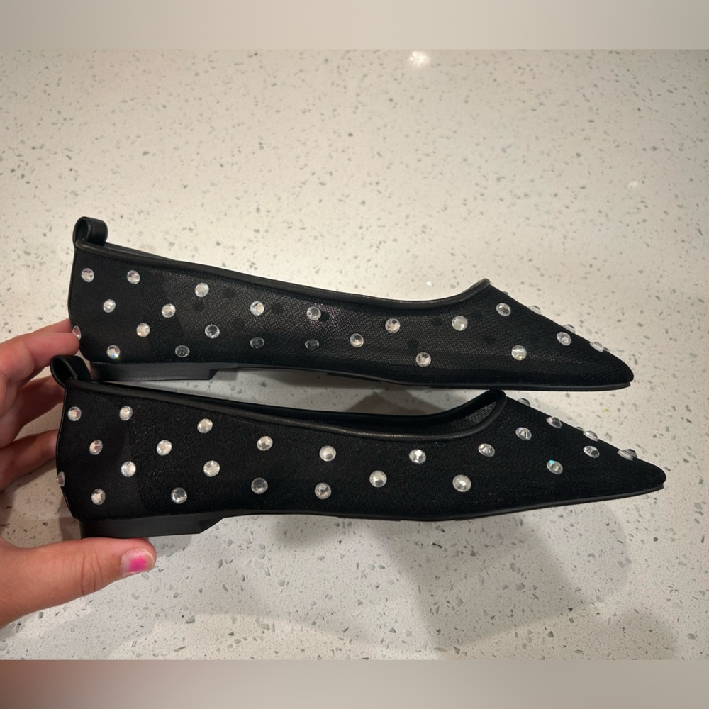 Open Edit Lennox Rhinestone Mesh Flat - Picture 6 of 10